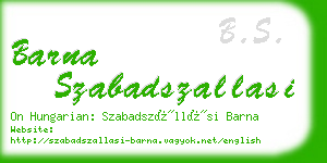 barna szabadszallasi business card